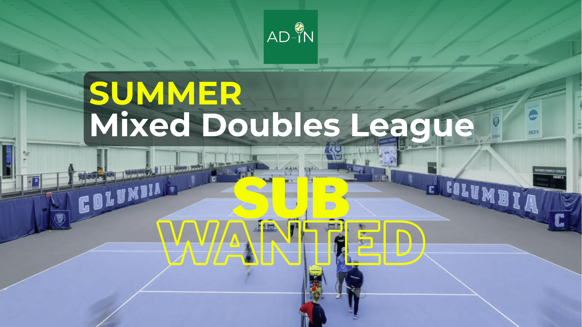 Sub-in Player for Summer Tennis League - Intermediate
