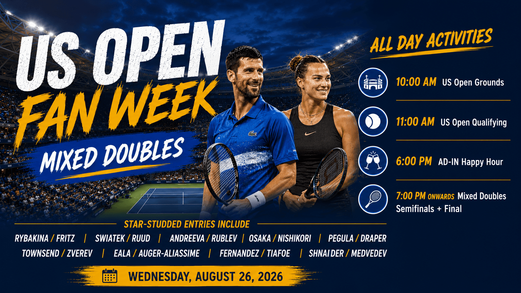 US Open Fan Week with AD-IN and Mixed Doubles